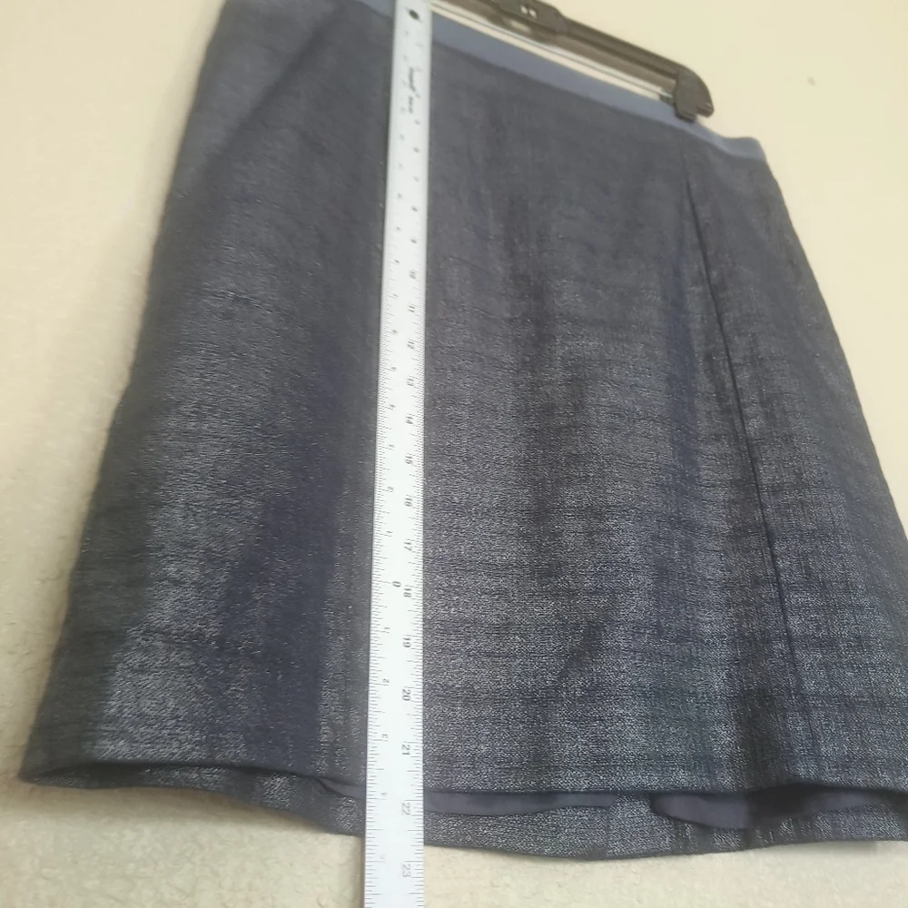 Loft ANN TAYLOR short dark blue skirt size 14 women's Cotton business ‎ office